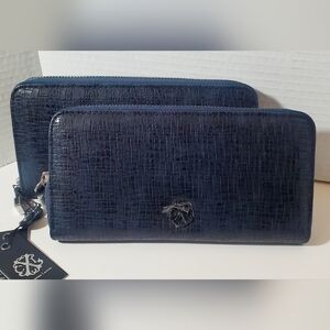 Elegant Blue Leather Christian Lacroiox Wallet